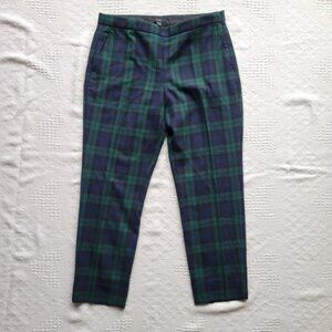 J. Crew Plaid Wool Blend Cropped Business Trouser
